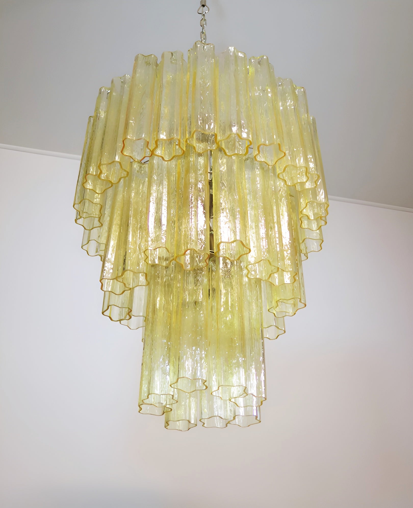 Yellow Murano Glass Tube Chandelier - Vakkerlight