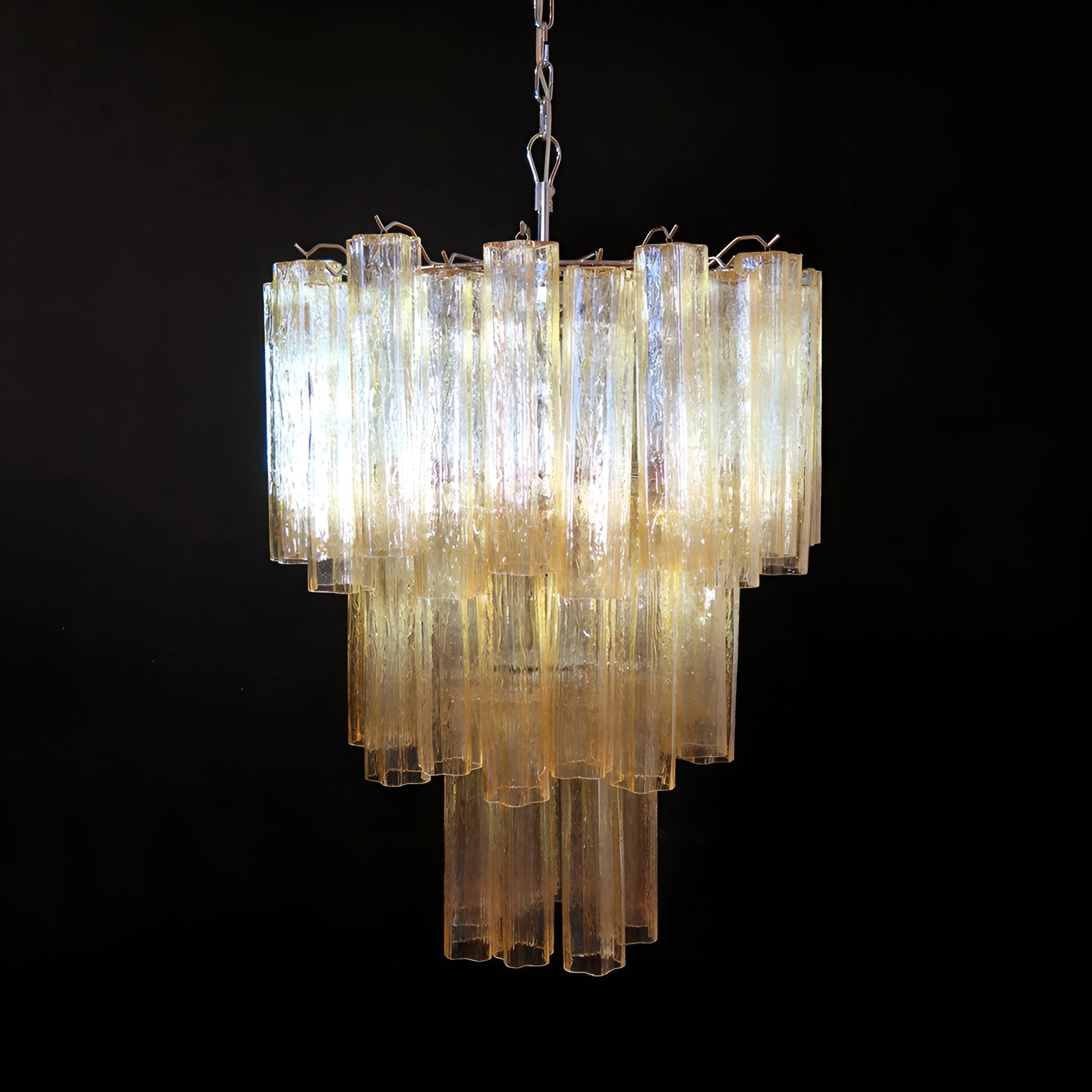 Yellow Murano Glass Tube Chandelier - Vakkerlight