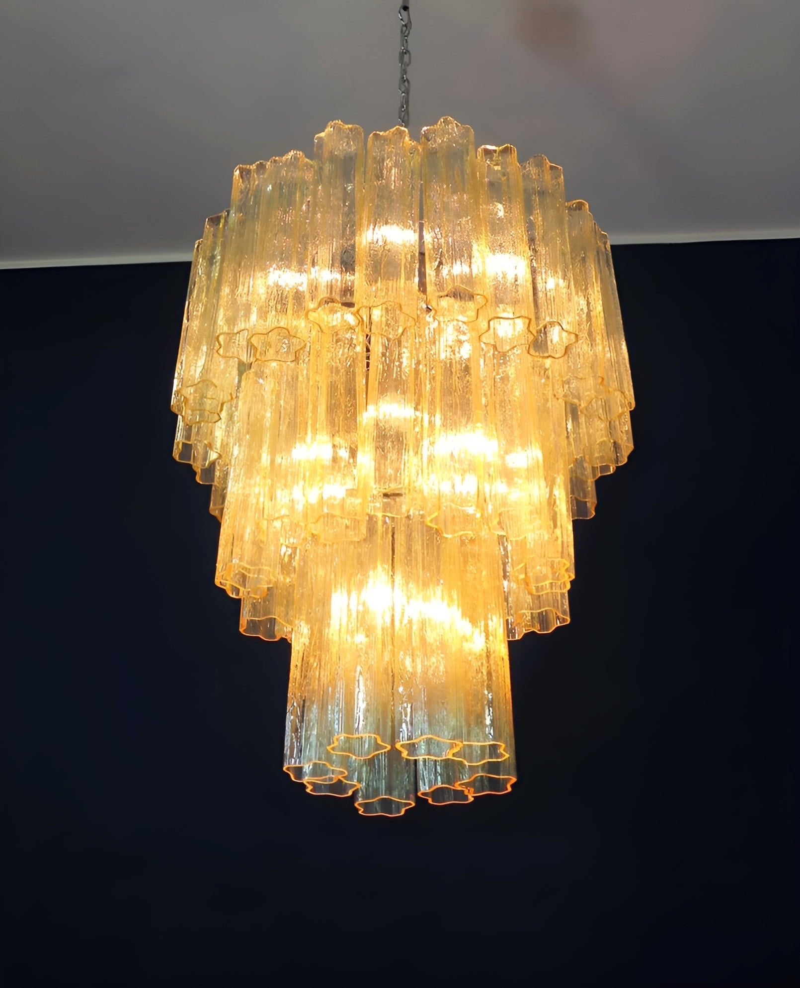 Yellow Murano Glass Tube Chandelier - Vakkerlight