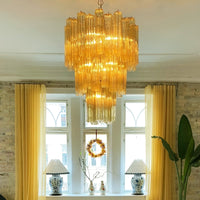 Yellow Murano Glass Tube Chandelier - Vakkerlight