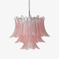 Murano Pink Glass Leaf Chandelier - Vakkerlight