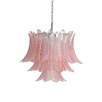 Murano Pink Glass Leaf Chandelier - Vakkerlight