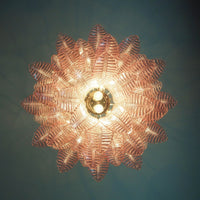Murano Pink Glass Leaf Chandelier - Vakkerlight