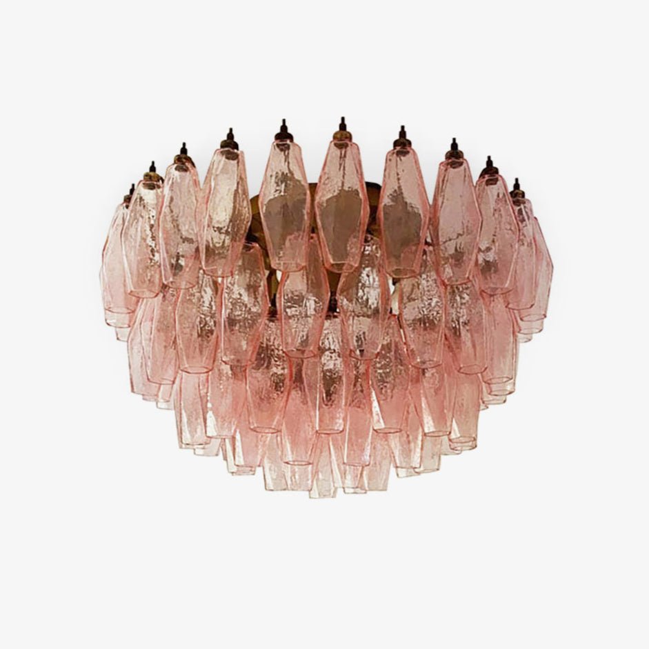 Murano Rhombus Pink Glass Ceiling Lamp - Vakkerlight