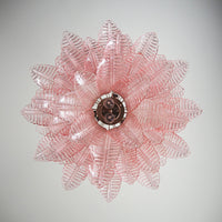 Murano Pink Glass Leaf Chandelier - Vakkerlight