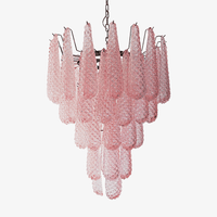 Murano Pink Glass Droplet Chandelier - Vakkerlight