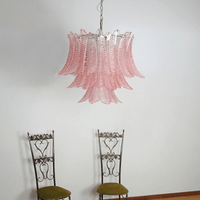 Murano Pink Glass Leaf Chandelier - Vakkerlight