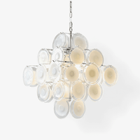 Murano Disc White Glass Chandelier - Vakkerlight