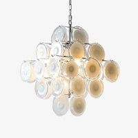 Murano Disc White Glass Chandelier - Vakkerlight