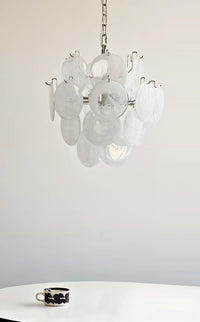 Aqua White Glass Murano Chandelier - Vakkerlight