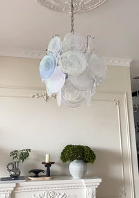 Aqua White Glass Murano Chandelier - Vakkerlight