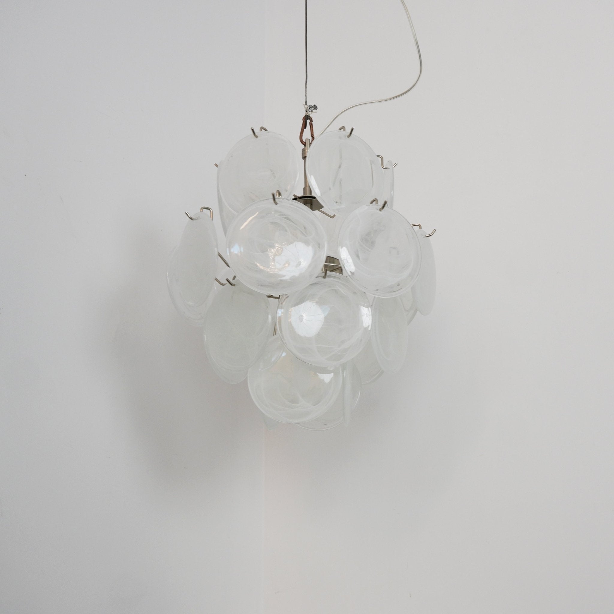 Aqua White Glass Murano Chandelier - Vakkerlight