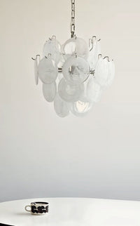 Aqua White Glass Murano Chandelier - Vakkerlight