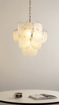 Aqua White Glass Murano Chandelier - Vakkerlight