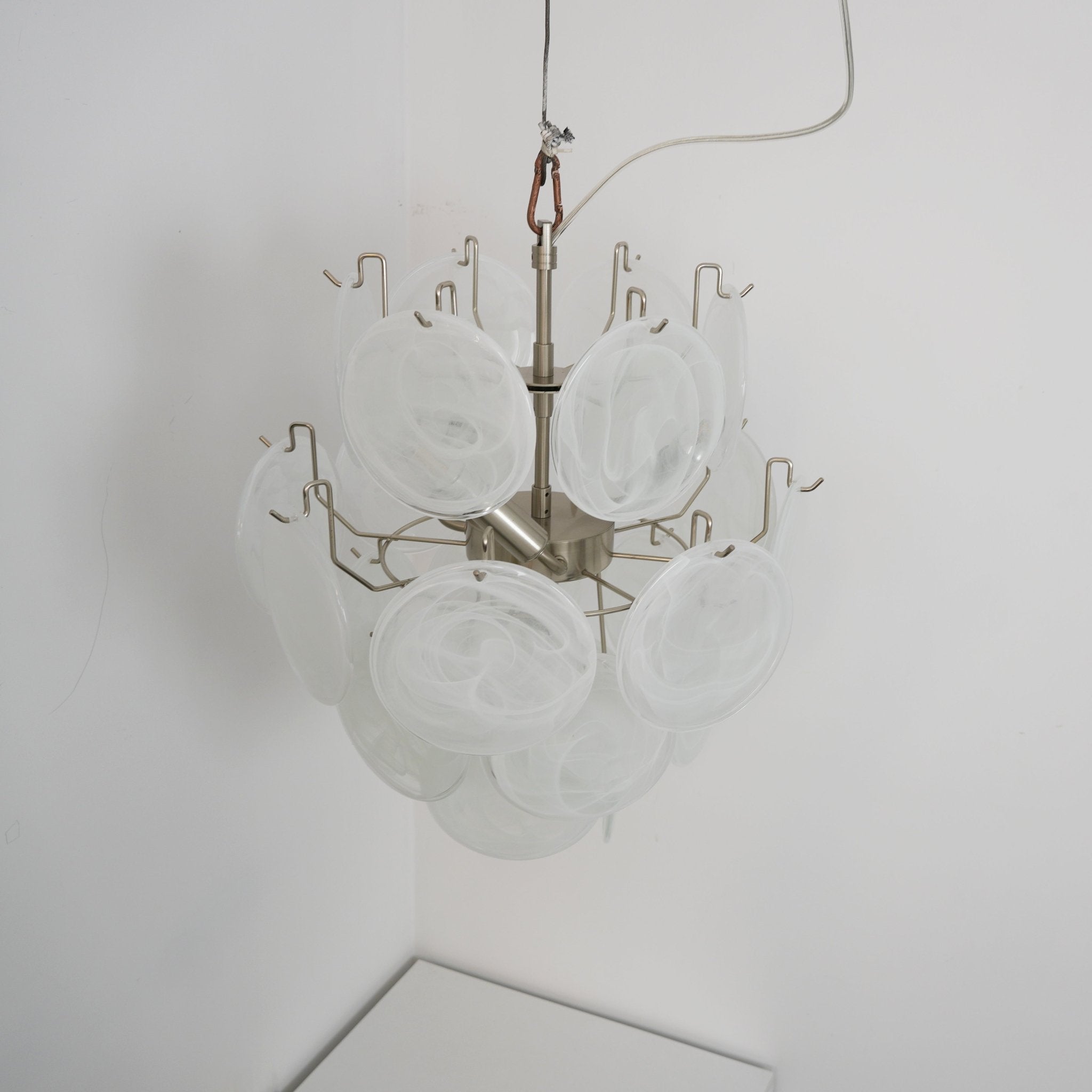 Aqua White Glass Murano Chandelier - Vakkerlight