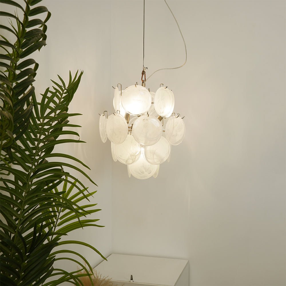 Aqua White Glass Murano Chandelier - Vakkerlight