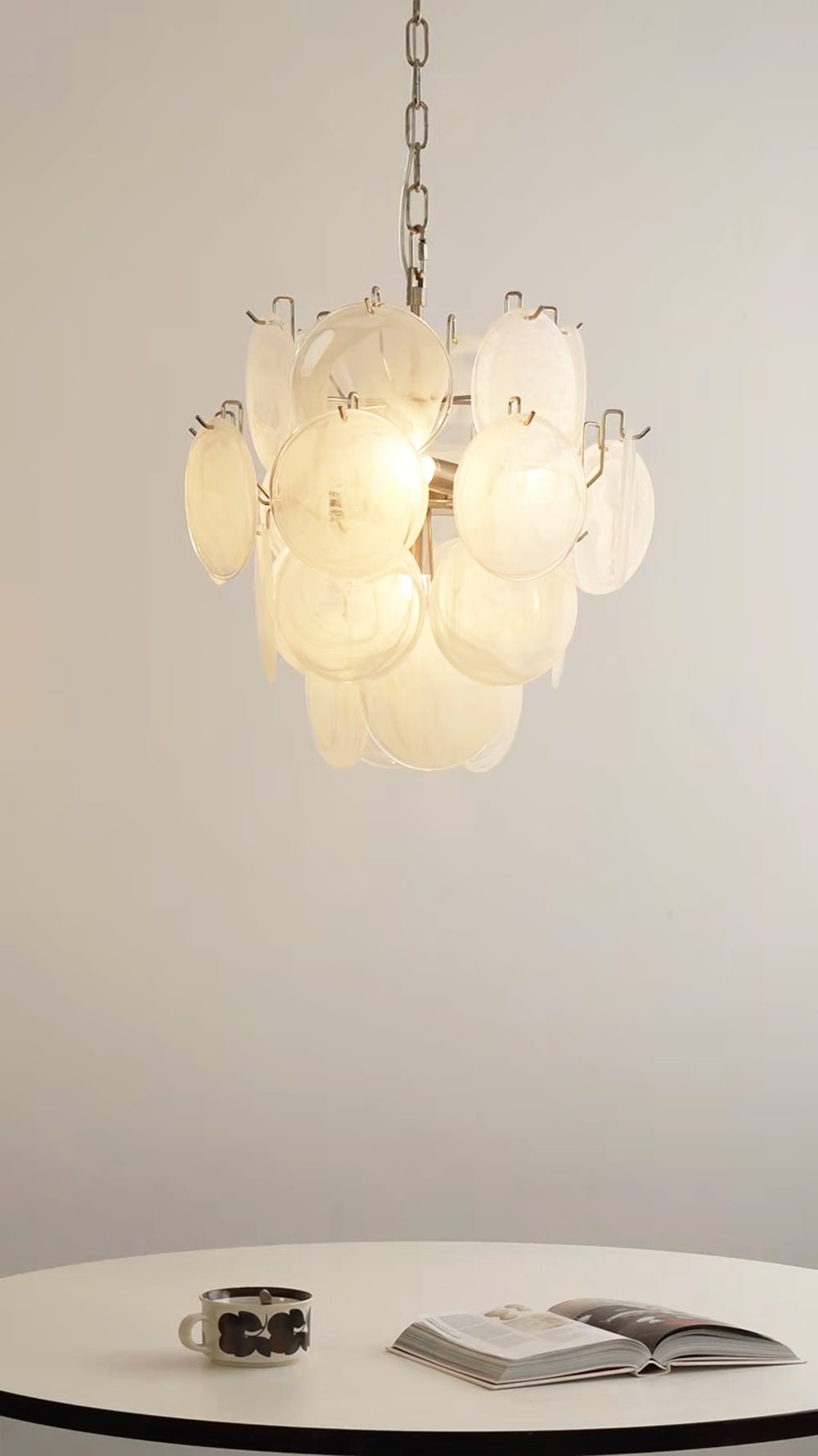 Aqua White Glass Murano Chandelier - Vakkerlight