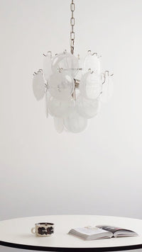 Aqua White Glass Murano Chandelier - Vakkerlight