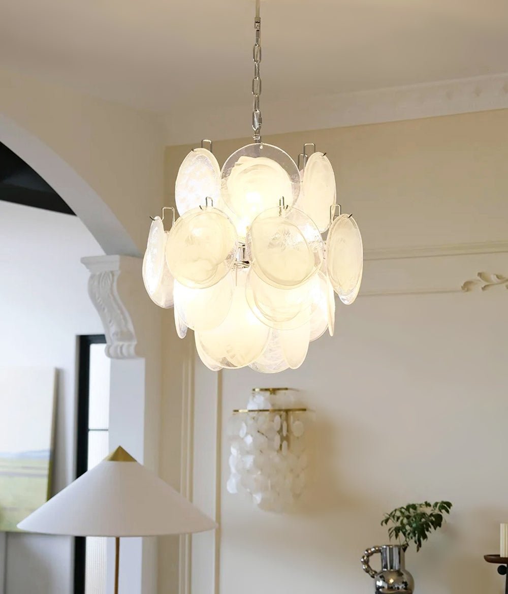Aqua White Glass Murano Chandelier - Vakkerlight