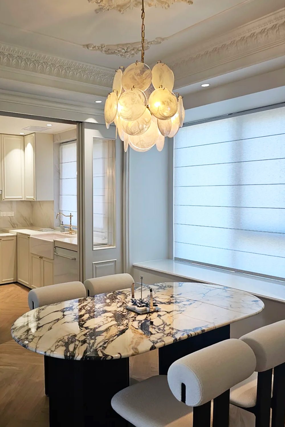 Aqua White Glass Murano Chandelier - Vakkerlight