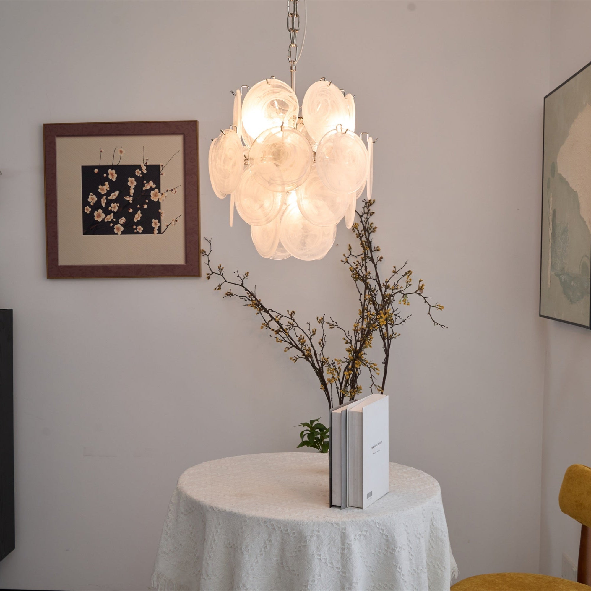 Aqua White Glass Murano Chandelier - Vakkerlight