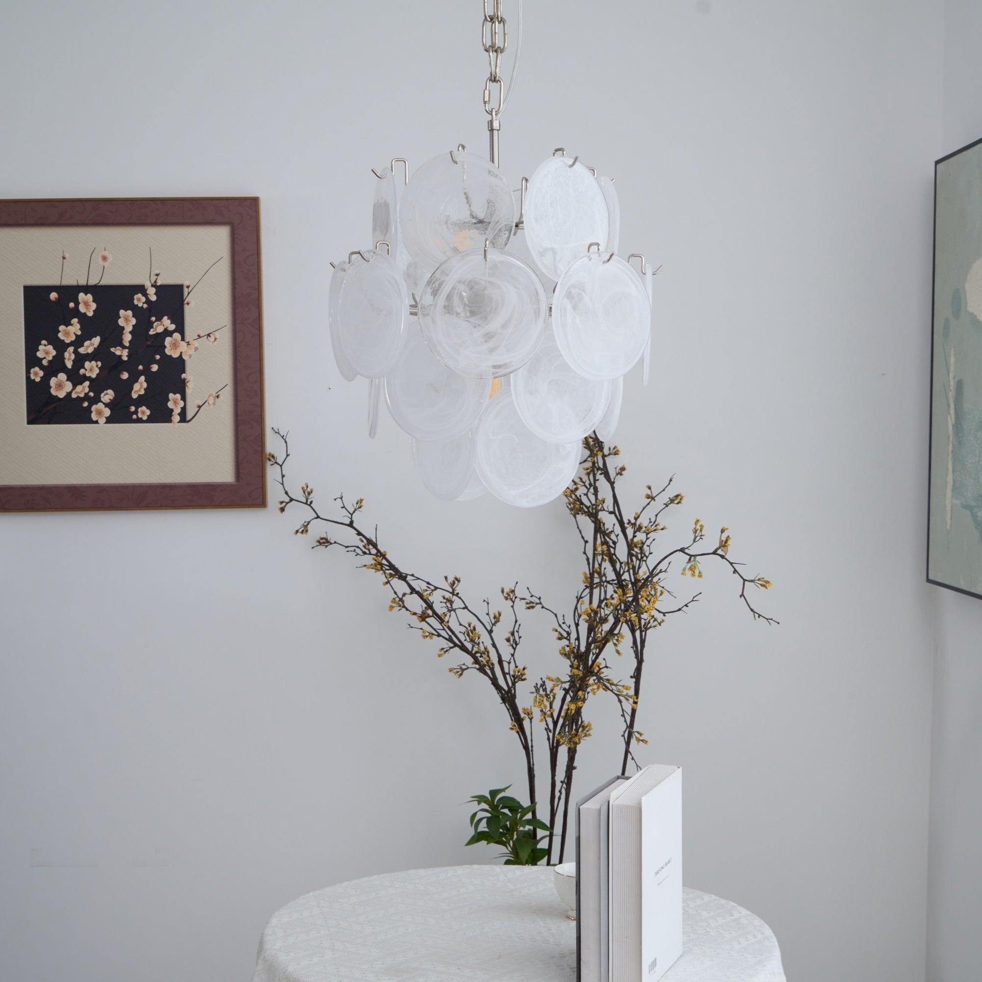 Aqua White Glass Murano Chandelier - Vakkerlight