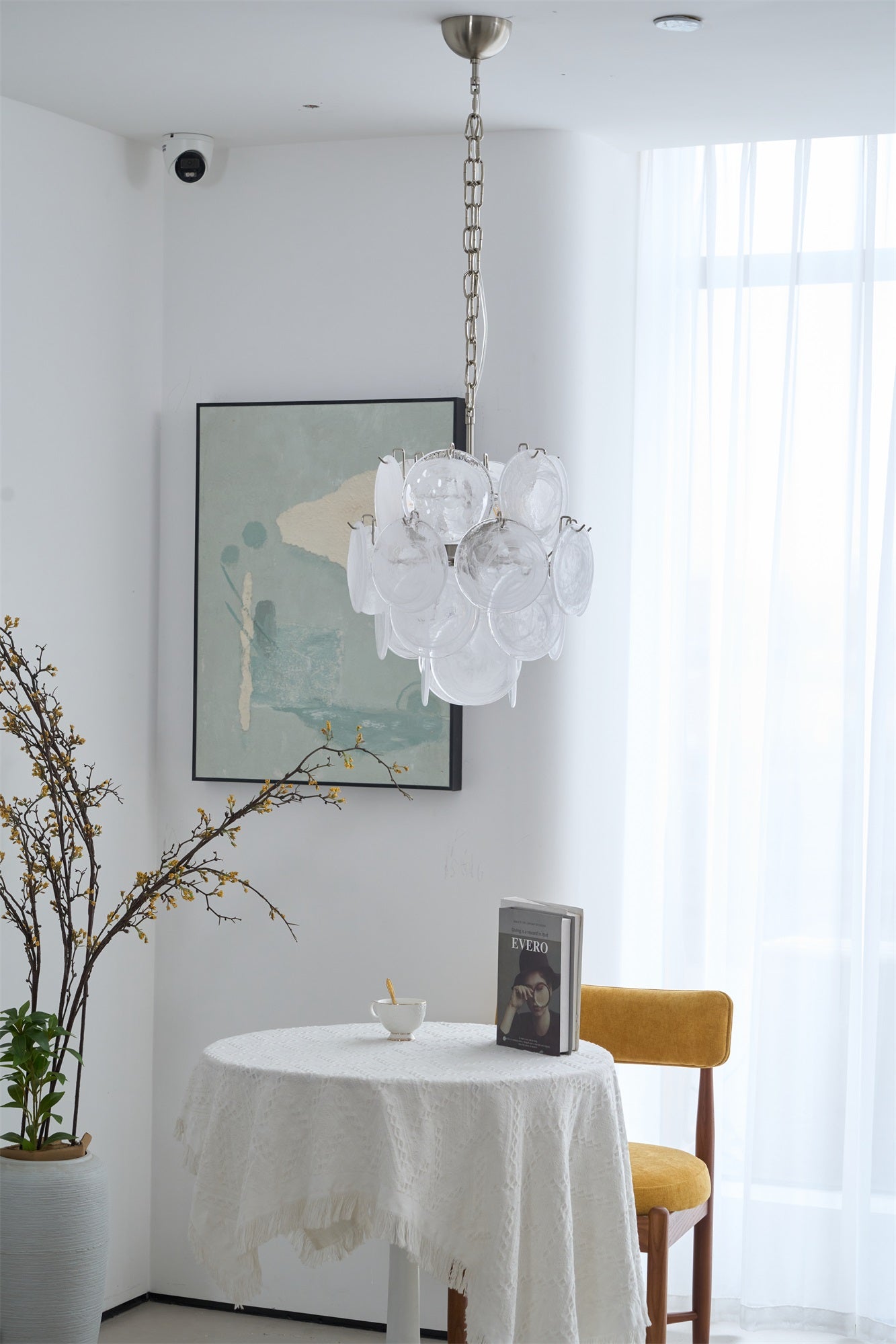 Aqua White Glass Murano Chandelier - Vakkerlight
