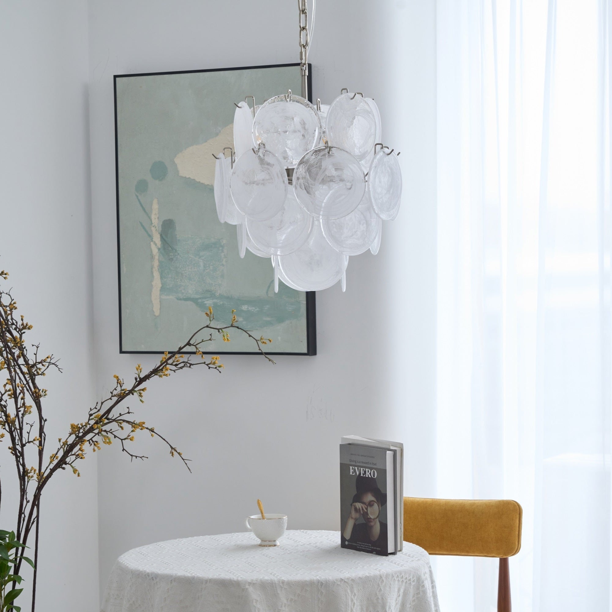 Aqua White Glass Murano Chandelier - Vakkerlight