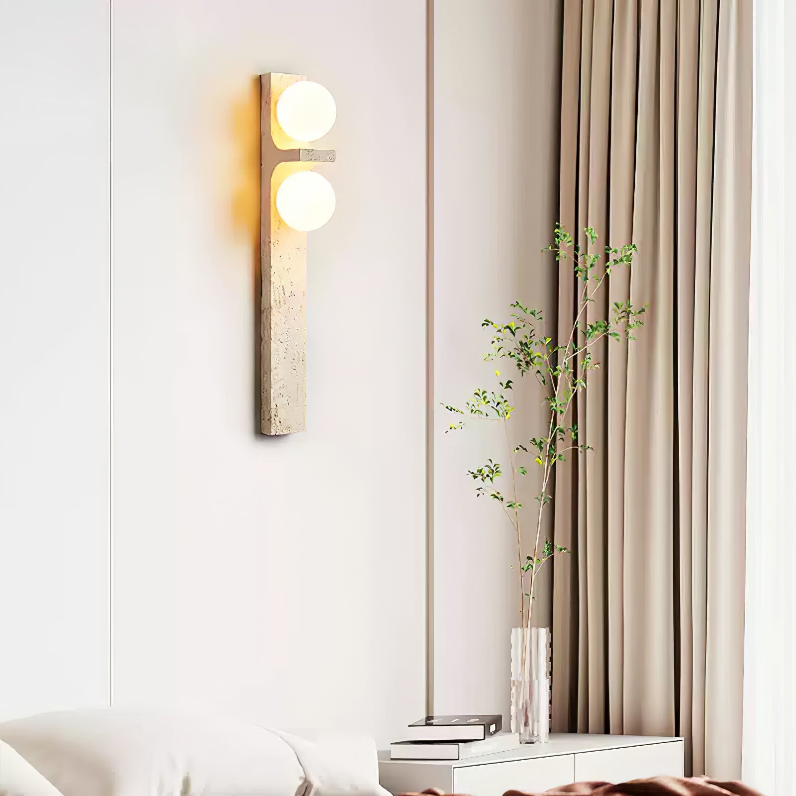 Asymmetrical Travertine Wall Sconce - Vakkerlight