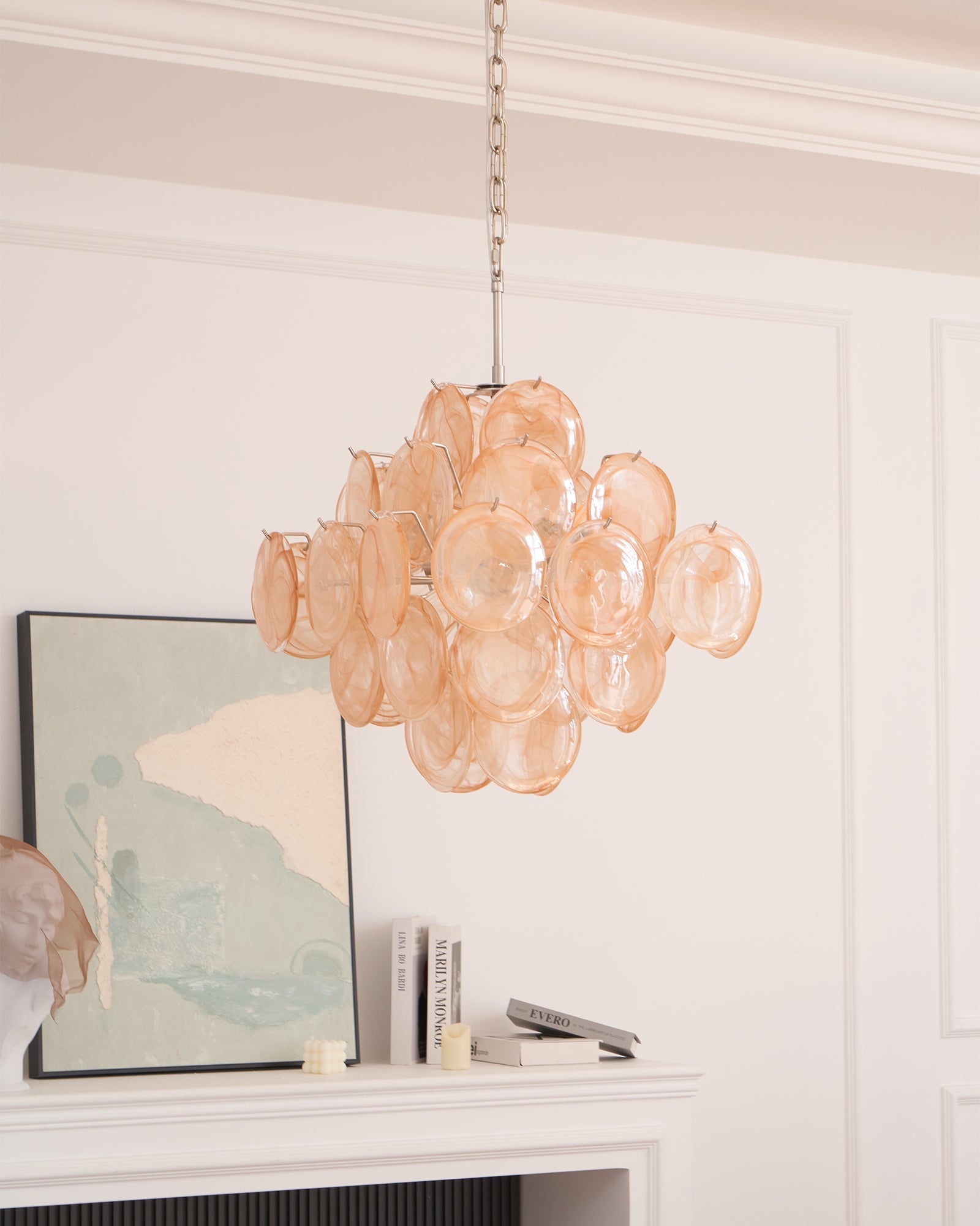 Aurelia Apricot Murano Glass Chandelier - Vakkerlight