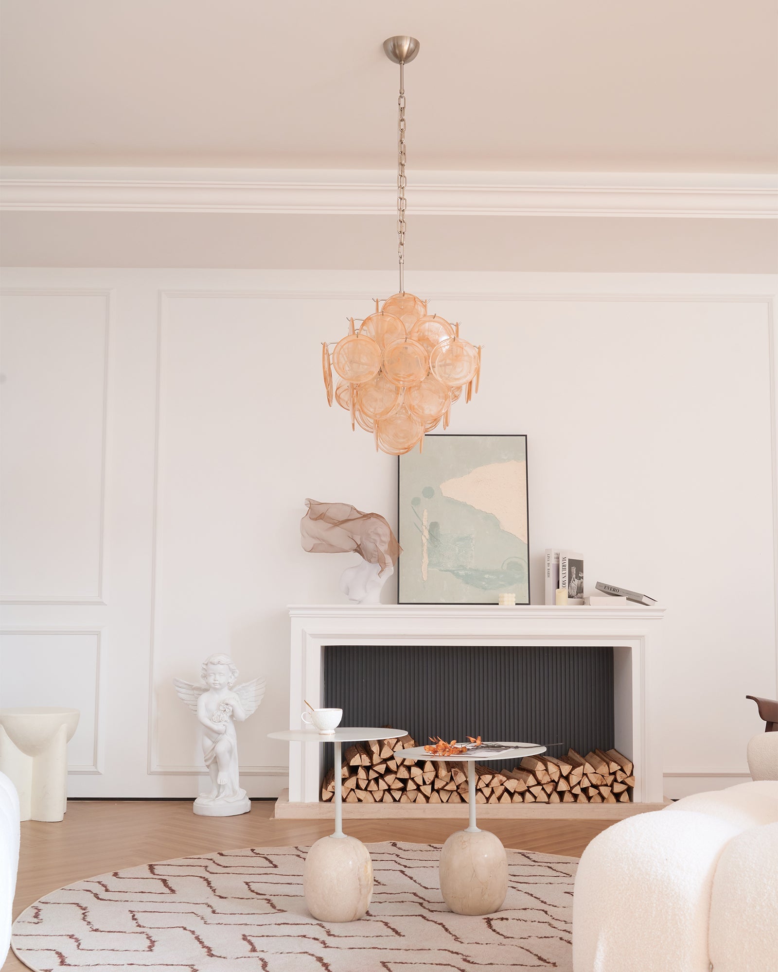 Aurelia Apricot Murano Glass Chandelier - Vakkerlight