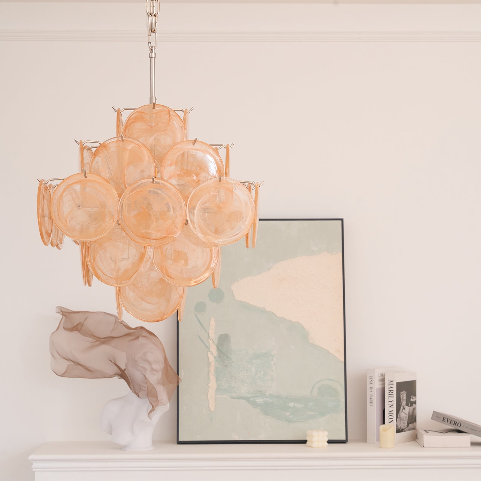 Aurelia Apricot Murano Glass Chandelier - Vakkerlight
