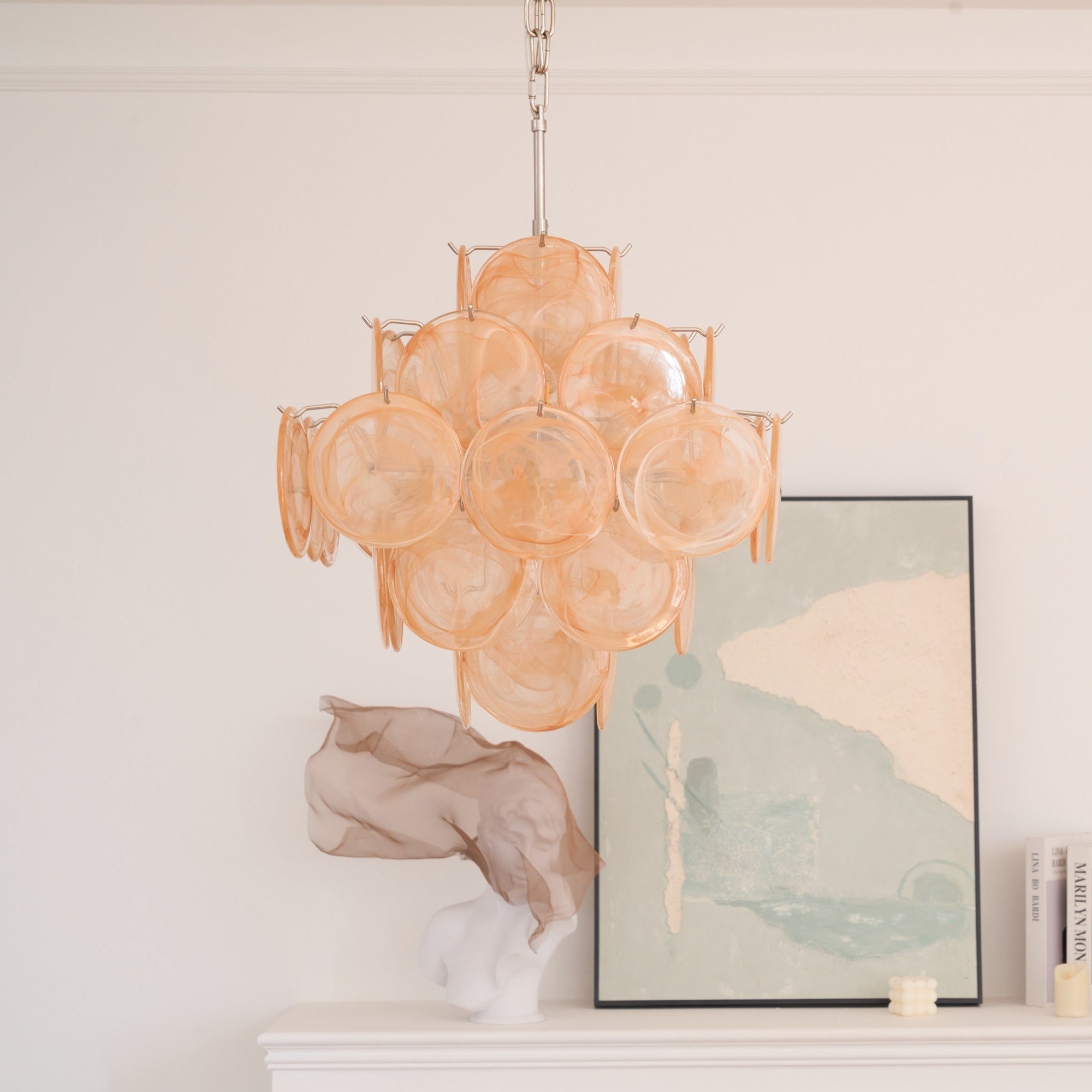 Aurelia Apricot Murano Glass Chandelier - Vakkerlight
