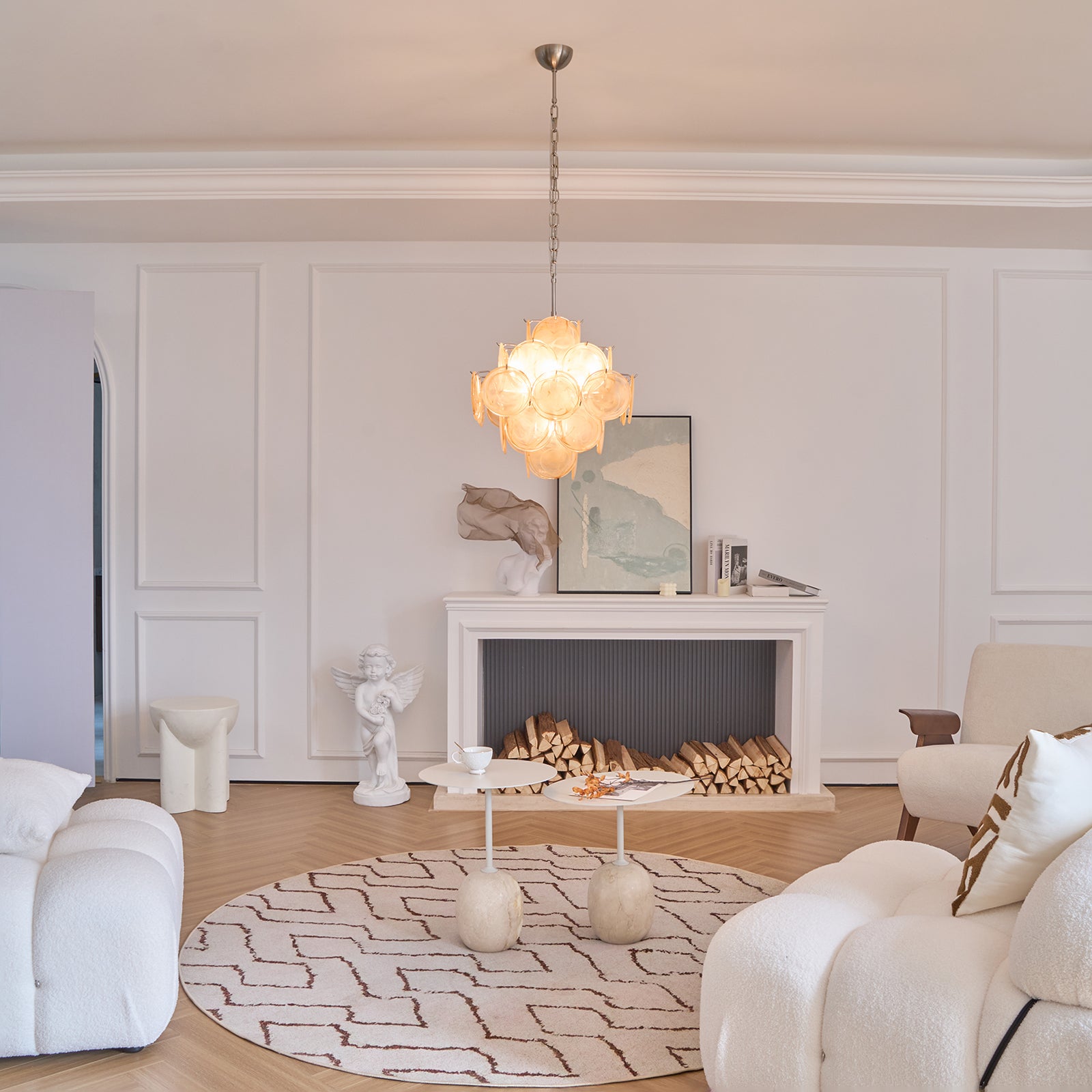 Aurelia Apricot Murano Glass Chandelier - Vakkerlight