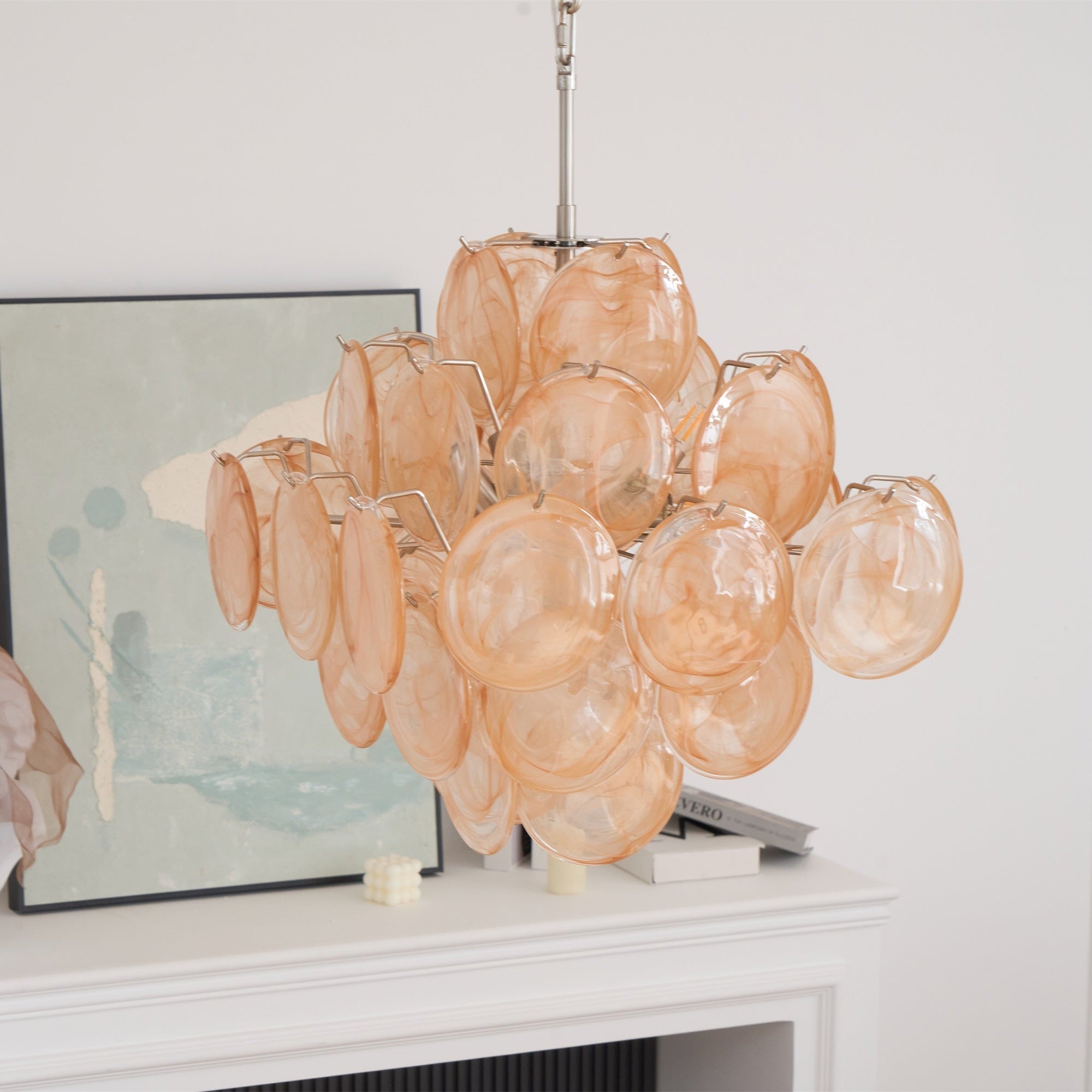 Aurelia Apricot Murano Glass Chandelier - Vakkerlight