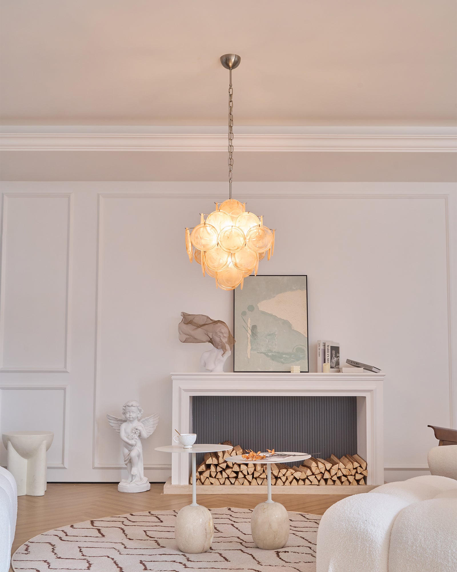 Aurelia Apricot Murano Glass Chandelier - Vakkerlight