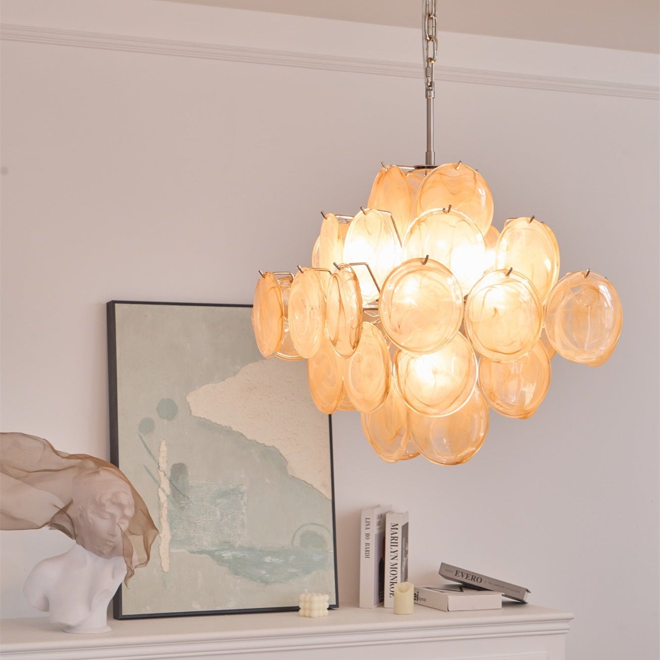Aurelia Apricot Murano Glass Chandelier - Vakkerlight