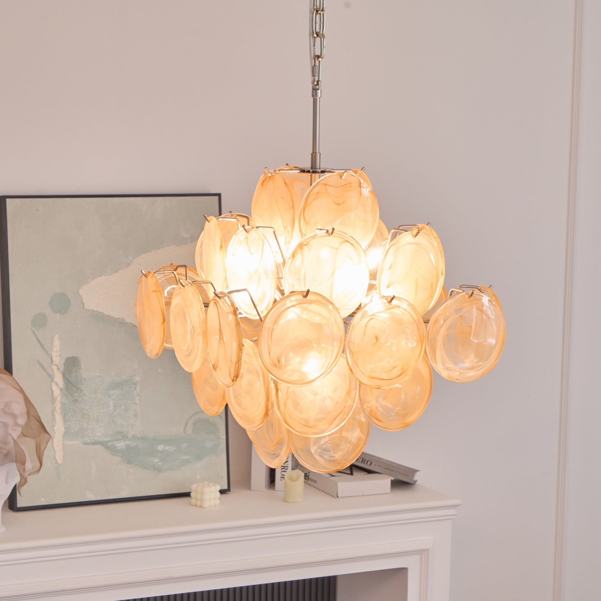 Aurelia Apricot Murano Glass Chandelier - Vakkerlight