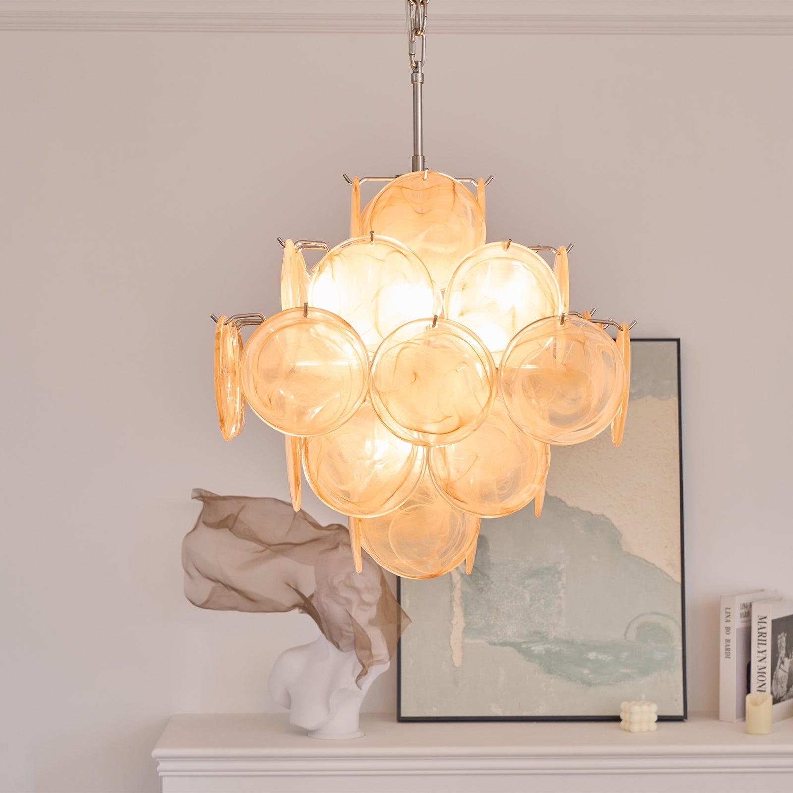 Aurelia Apricot Murano Glass Chandelier - Vakkerlight