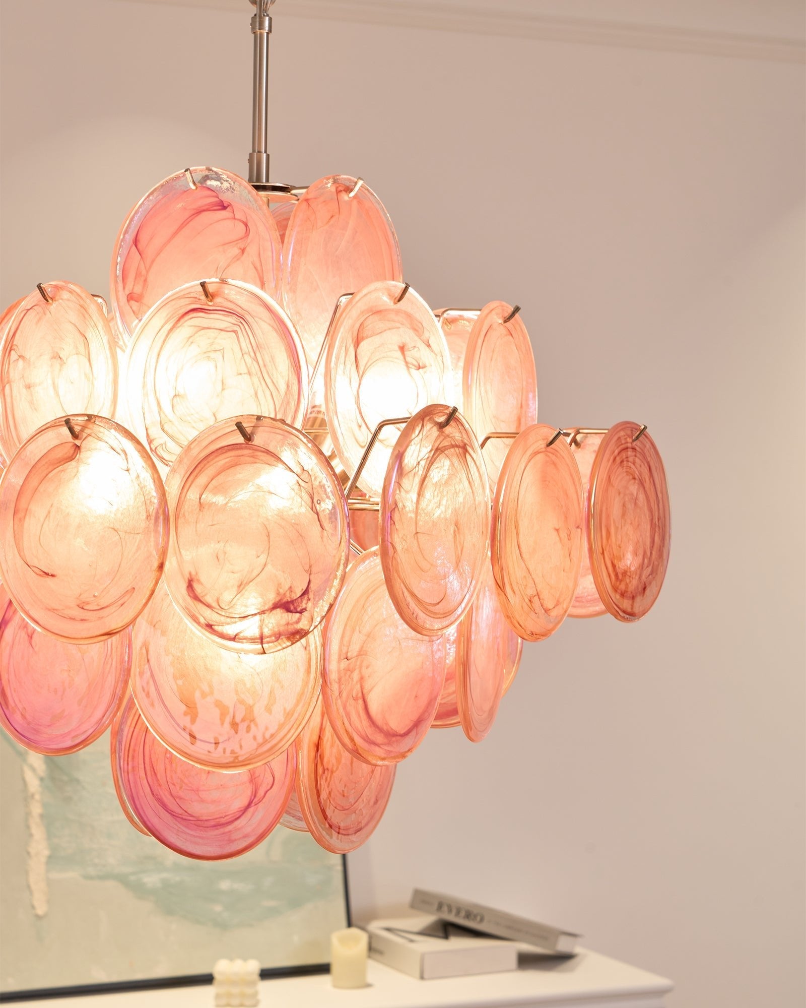 Aurelia Pink Murano Glass Chandelier - Vakkerlight