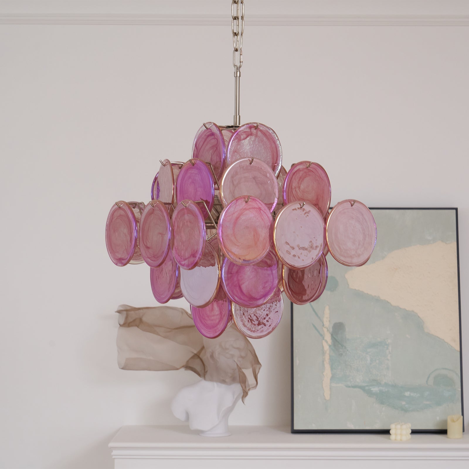 Aurelia Pink Murano Glass Chandelier - Vakkerlight