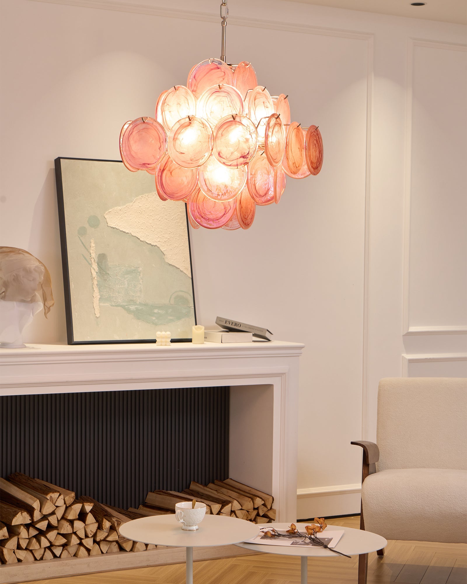 Aurelia Pink Murano Glass Chandelier - Vakkerlight