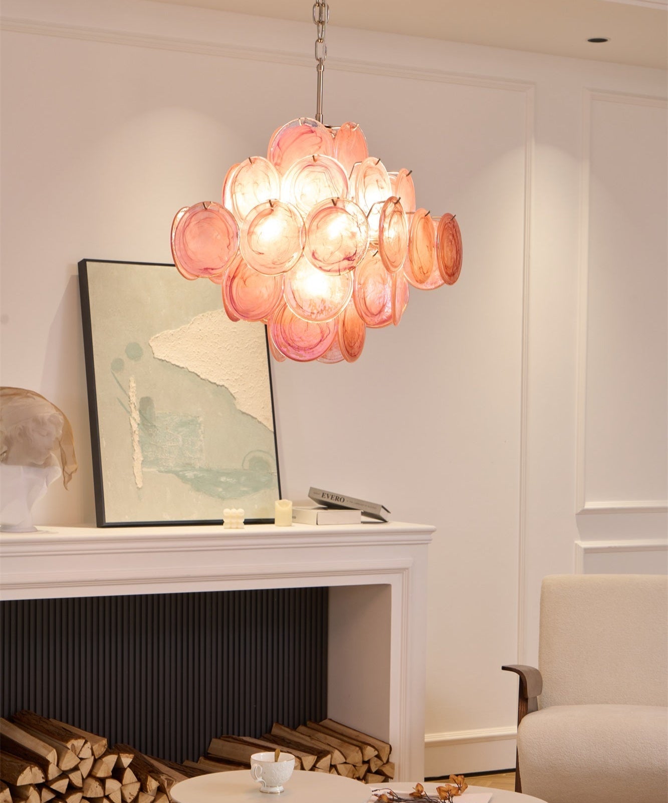 Aurelia Pink Murano Glass Chandelier - Vakkerlight