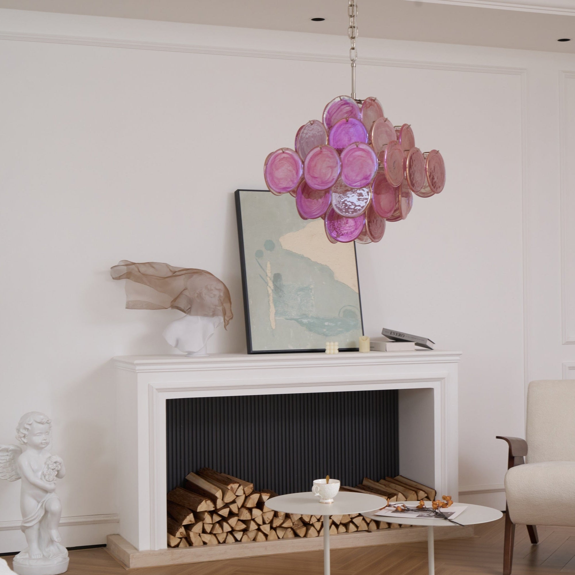 Aurelia Pink Murano Glass Chandelier - Vakkerlight