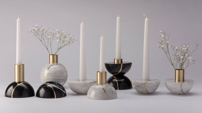 Axis Sphere Marble Candle Holder - Vakkerlight