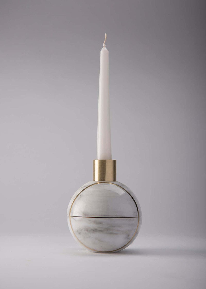 Axis Sphere Marble Candle Holder - Vakkerlight