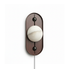 Bezel Alabaster Plug-in Wall Lamp, Mid-Century Modern style, suitable for bedroom bedside and living room