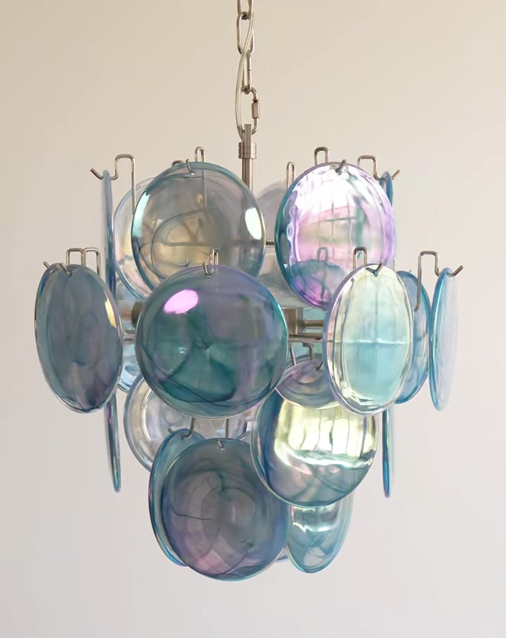 Blue Murano Disc Glass Chandelier - Vakkerlight