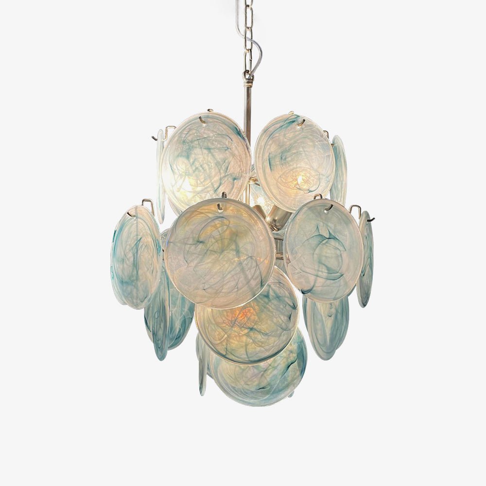 Blue Murano Disc Glass Chandelier - Vakkerlight
