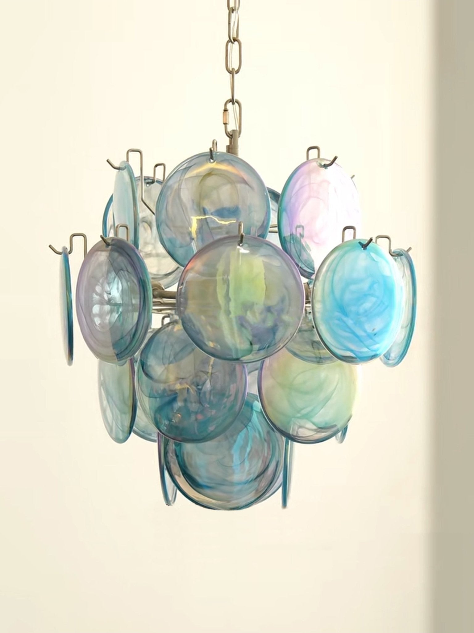 Blue Murano Disc Glass Chandelier - Vakkerlight